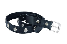 Load image into Gallery viewer, BLT Skull Heads Black Genuine Leather Belt