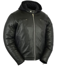 Load image into Gallery viewer, Men's Black Sporty Cruiser Leather Jacket