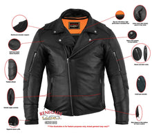 Load image into Gallery viewer, Black Speed Men's Motorcycle Leather Jacket  – Smart Access Pocket