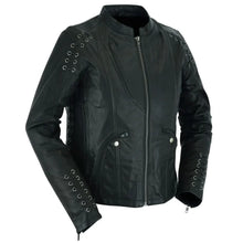 Load image into Gallery viewer, Women's Stylish Jacket with Grommet and Lacing Accents