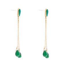 Load image into Gallery viewer, Palios Green Onyx Cascade Post Earrings