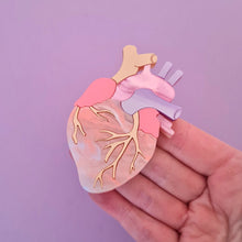 Load image into Gallery viewer, Pastel Anatomical Heart Brooch by Cherryloco
