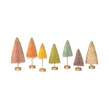 Load image into Gallery viewer, Pastel Rainbow Bottle Brush Tree Set of 7 by Bethany Lowe Designs