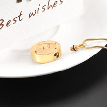 Load image into Gallery viewer, Paw Print In Heart Cremation Urn Necklace