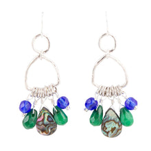 Load image into Gallery viewer, Peacock Abalone Drop Earrings