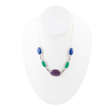 Load image into Gallery viewer, Peacock Purple Agate Multistone Necklace