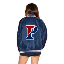 Load image into Gallery viewer, Penn Satin Letterman Bomber Jacket