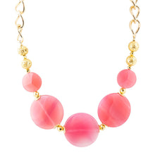 Load image into Gallery viewer, Peony Fuchsia Pink Agate Statement Necklace