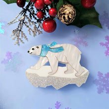 Load image into Gallery viewer, Pete The Polar Bear Brooch by Cherryloco Jewellery