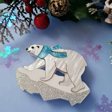 Load image into Gallery viewer, Pete The Polar Bear Brooch by Cherryloco Jewellery