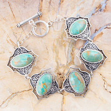 Load image into Gallery viewer, Phantom Turquoise and Sterling Silver Toggle Bracelet