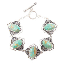 Load image into Gallery viewer, Phantom Turquoise and Sterling Silver Toggle Bracelet