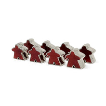 Load image into Gallery viewer, 8 Pack of Red Enamel Meeples by Norse Foundry