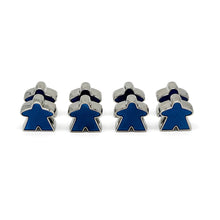 Load image into Gallery viewer, 8 Pack of Blue Enamel Meeples by Norse Foundry
