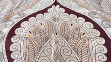 Load image into Gallery viewer, Tache Maroon Mandala Ivory Damask Pillowcases (2131-PC)