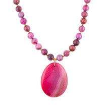 Load image into Gallery viewer, Pink Magenta Dreams Agate Slab Pendant Necklace
