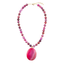 Load image into Gallery viewer, Pink Magenta Dreams Agate Slab Pendant Necklace