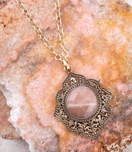 Load image into Gallery viewer, Pink Moonstone Golden Pendant Necklace