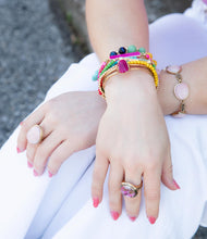 Load image into Gallery viewer, Pink Opal Golden Statement Ring