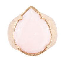Load image into Gallery viewer, Pink Opal Golden Teardrop Ring