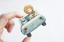 Load image into Gallery viewer, Pinup Car Ride Convertible Brooch &amp; Necklace by Laliblue