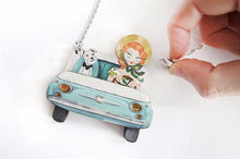 Load image into Gallery viewer, Pinup Car Ride Convertible Brooch &amp; Necklace by Laliblue