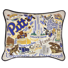 Load image into Gallery viewer, Pittsburgh, University of Collegiate Embroidered Pillow by CatStudio