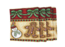 Load image into Gallery viewer, DaDa Bedding Set of 4-Pieces Gingerbread Sweets Holiday Woven Tapestry Placemats 13” x 19” (12917)