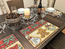 Load image into Gallery viewer, DaDa Bedding Set of 4-Pieces Gingerbread Sweets Holiday Woven Tapestry Placemats 13” x 19” (12917)