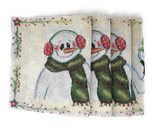 Load image into Gallery viewer, DaDa Bedding Set of 4-Pieces Magical Snowman Holiday Tapestry Placemats 13” x 19” (9733)