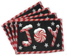 Load image into Gallery viewer, DaDa Bedding Set of 4-Pieces Peppermint Joy Holiday Tapestry Placemats 13” x 19” (12904)