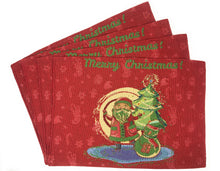 Load image into Gallery viewer, DaDa Bedding Set of 4-Pieces Red Santa Claus Christmas Tapestry Placemats 13” x 19” (17615)
