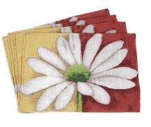 Load image into Gallery viewer, Tache Daisy Loves Me Not Floral Red &amp; Yellow Tapestry Placemat Set (9046)