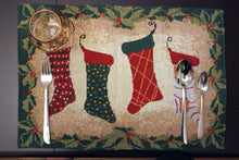 Load image into Gallery viewer, Tache Festive Hang My Stockings By the Fireplace Placemat Set of 4 (12910PM)