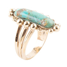 Load image into Gallery viewer, Plateau Blue Turquoise and Golden Ring