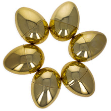 Load image into Gallery viewer, Set of 6 Large Size Very Shiny Golden Plastic Easter Eggs 4 Inches