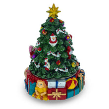 Load image into Gallery viewer, Spinning Base Musical Figurine with Children Decorating Christmas Tree