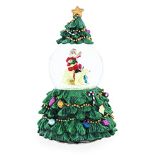 Load image into Gallery viewer, Santa's Riding Polar Bear Spinning Musical Water Snow Globe