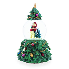 Load image into Gallery viewer, Santa's Riding Polar Bear Spinning Musical Water Snow Globe