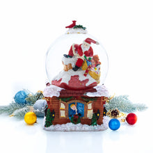 Load image into Gallery viewer, Santa with Christmas Gifts Chimney Journey Musical Water Snow Globe