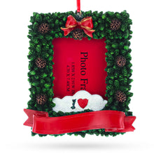 Load image into Gallery viewer, Pinecone Adorned Picture Frame Ornament: 4.5 x 3.5 Inches
