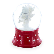 Load image into Gallery viewer, White Owl Perched on Red Base Mini Water Snow Globe