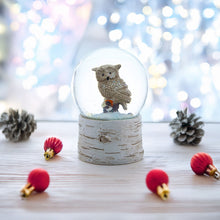 Load image into Gallery viewer, Owl Perched on Tree Branch Musical Water Snow Globe