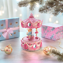 Load image into Gallery viewer, Pink Ballerina Carousel Rotating Musical Figurine