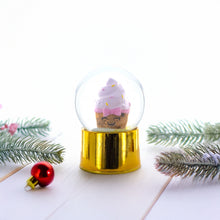 Load image into Gallery viewer, Golden Cupcake Elegance Mini Water Snow Globe