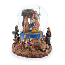 Load image into Gallery viewer, Regal Gift Bearers Nativity Scene Musical Water Snow Globe