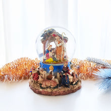 Load image into Gallery viewer, Regal Gift Bearers Nativity Scene Musical Water Snow Globe
