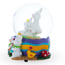 Load image into Gallery viewer, Bunnies Decorating Easter Eggs Musical Water Snow Globe