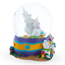 Load image into Gallery viewer, Bunnies Decorating Easter Eggs Musical Water Snow Globe