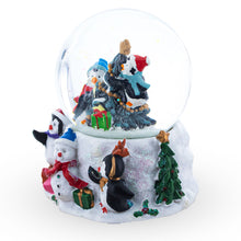 Load image into Gallery viewer, Penguins' Festive Tree Celebration Snow Water Globe